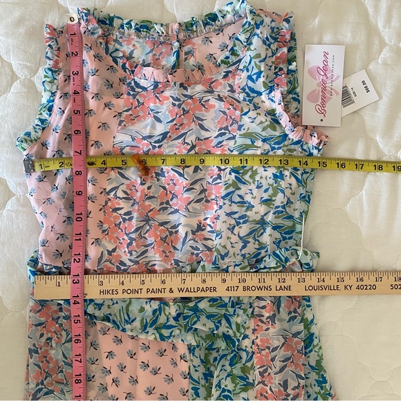 Bonnie Jean Pink and Blue Floral Kids Casual Dress - Picture 9 of 10